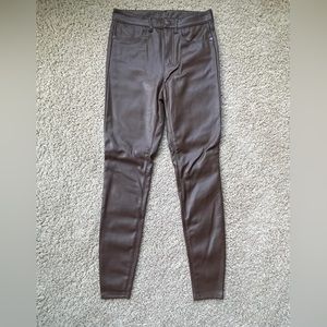 Free People Faux-Leather Five Pocket Style Jeans (Size 28)